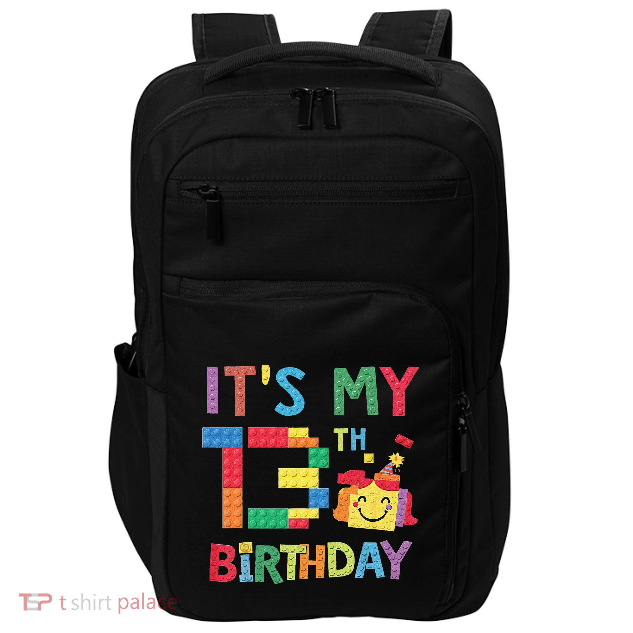 Master Builder 13th ItS My 13th Birthday Brick Blocks Impact Tech Backpack