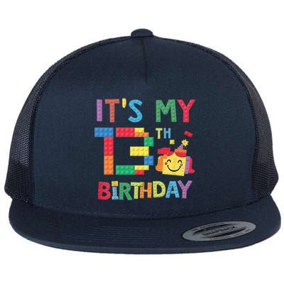 Master Builder 13th ItS My 13th Birthday Brick Blocks Flat Bill Trucker Hat