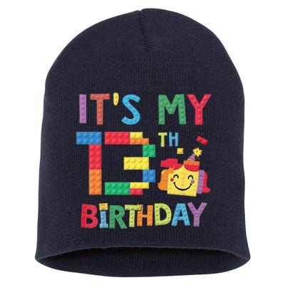 Master Builder 13th ItS My 13th Birthday Brick Blocks Short Acrylic Beanie