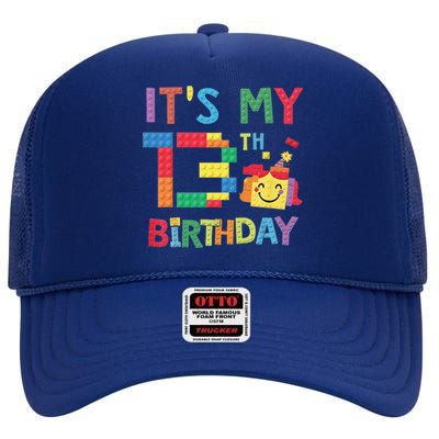 Master Builder 13th ItS My 13th Birthday Brick Blocks High Crown Mesh Back Trucker Hat