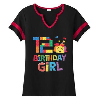 Master Builder 12th Birthday Girl 12 Year Old Brick Blocks Ladies Halftime Notch Neck Tee