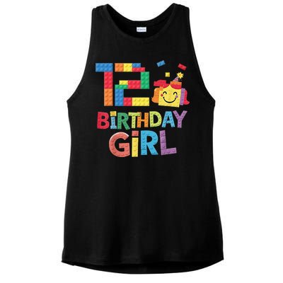 Master Builder 12th Birthday Girl 12 Year Old Brick Blocks Ladies PosiCharge Tri-Blend Wicking Tank