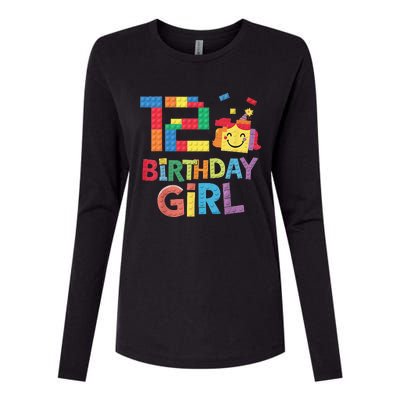 Master Builder 12th Birthday Girl 12 Year Old Brick Blocks Womens Cotton Relaxed Long Sleeve T-Shirt