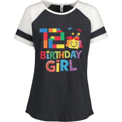 Master Builder 12th Birthday Girl 12 Year Old Brick Blocks Enza Ladies Jersey Colorblock Tee