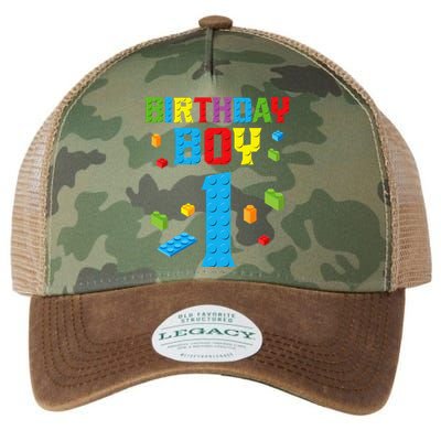 Master Builder 1st Birthday Boy 1 One Year Building Bricks Legacy Tie Dye Trucker Hat