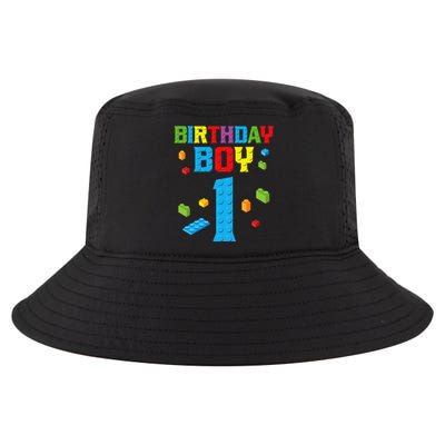 Master Builder 1st Birthday Boy 1 One Year Building Bricks Cool Comfort Performance Bucket Hat