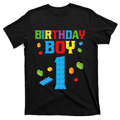 Master Builder 1st Birthday Boy 1 One Year Building Bricks T-Shirt