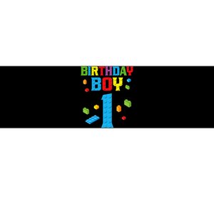 Master Builder 1st Birthday Boy 1 One Year Building Bricks Bumper Sticker