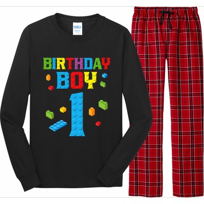 Master Builder 1st Birthday Boy 1 One Year Building Bricks Long Sleeve Pajama Set