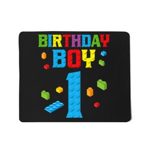 Master Builder 1st Birthday Boy 1 One Year Building Bricks Mousepad