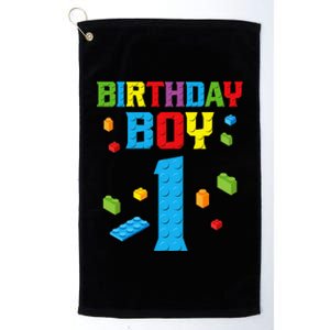 Master Builder 1st Birthday Boy 1 One Year Building Bricks Platinum Collection Golf Towel