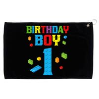 Master Builder 1st Birthday Boy 1 One Year Building Bricks Grommeted Golf Towel