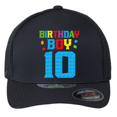 Master Builder 10th Birthday Boy Ten 10 Year Building Bricks Flexfit Unipanel Trucker Cap