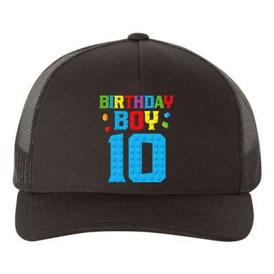 Master Builder 10th Birthday Boy Ten 10 Year Building Bricks Yupoong Adult 5-Panel Trucker Hat