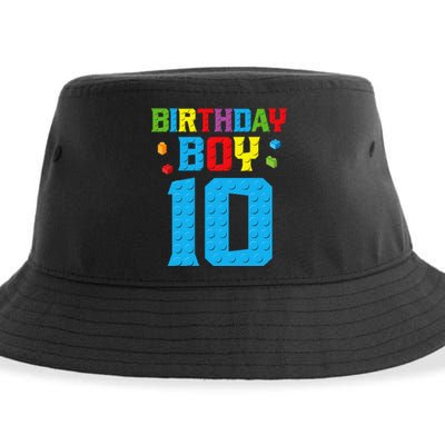 Master Builder 10th Birthday Boy Ten 10 Year Building Bricks Sustainable Bucket Hat