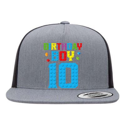 Master Builder 10th Birthday Boy Ten 10 Year Building Bricks Flat Bill Trucker Hat