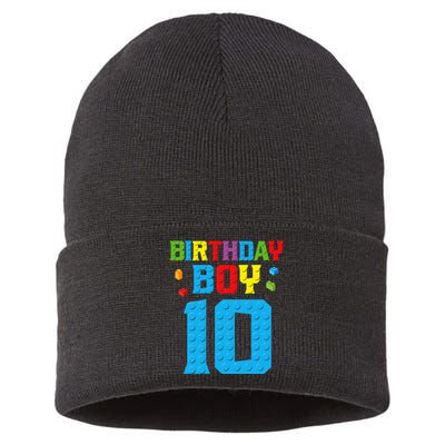 Master Builder 10th Birthday Boy Ten 10 Year Building Bricks Sustainable Knit Beanie