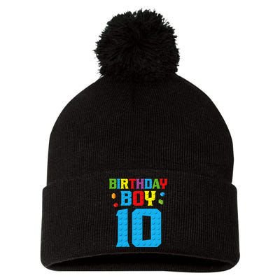 Master Builder 10th Birthday Boy Ten 10 Year Building Bricks Pom Pom 12in Knit Beanie