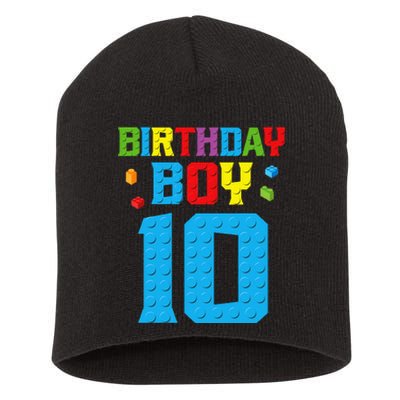 Master Builder 10th Birthday Boy Ten 10 Year Building Bricks Short Acrylic Beanie