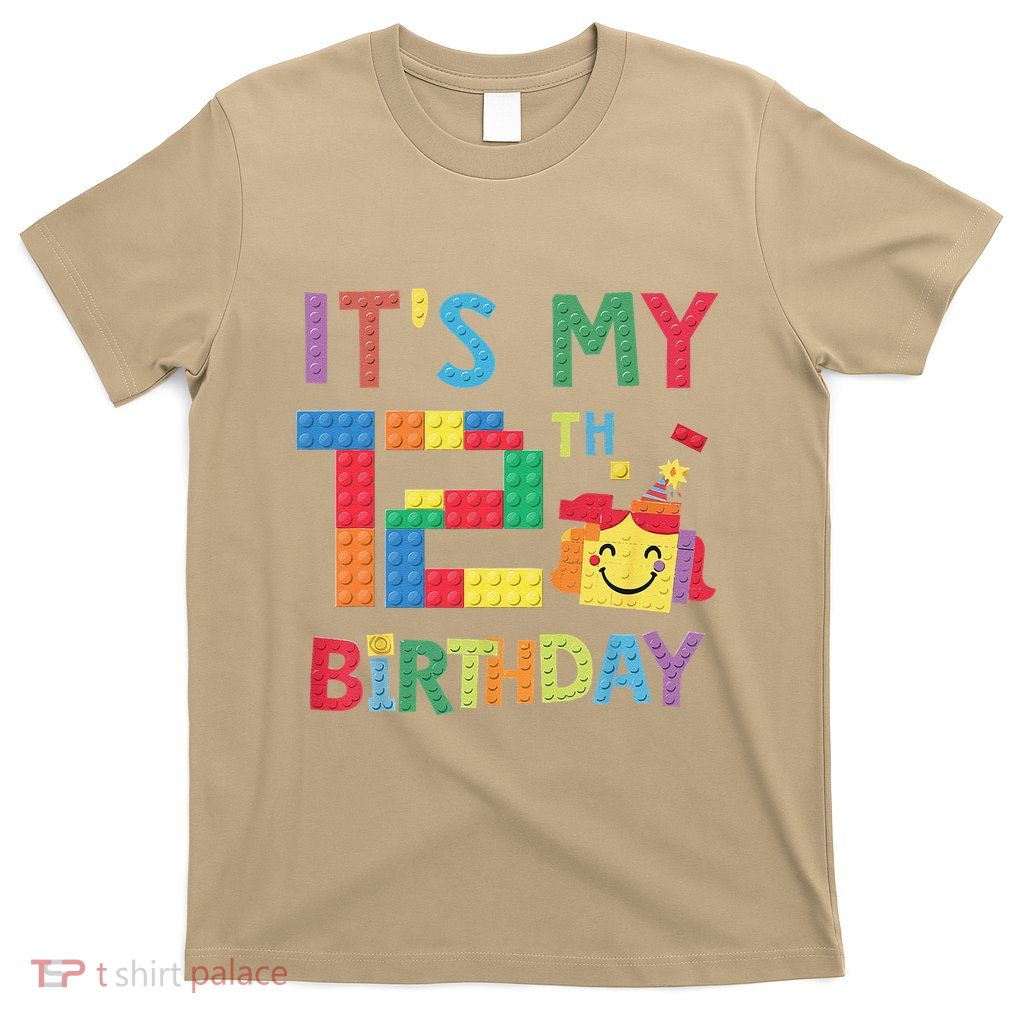 Master Builder 12th ItS My 12th Birthday Brick Blocks T-Shirt