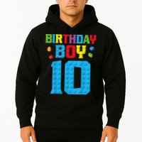 Master Builder 10th Birthday Boy Ten 10 Year Building Bricks Hoodie