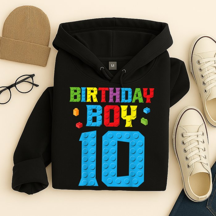 Master Builder 10th Birthday Boy Ten 10 Year Building Bricks Hoodie