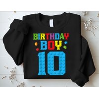 Master Builder 10th Birthday Boy Ten 10 Year Building Bricks Sweatshirt