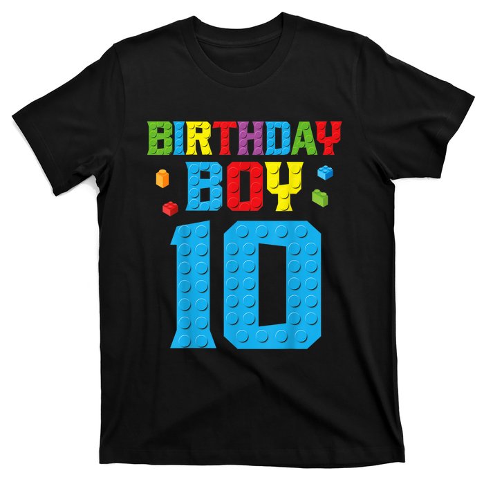 Master Builder 10th Birthday Boy Ten 10 Year Building Bricks T-Shirt