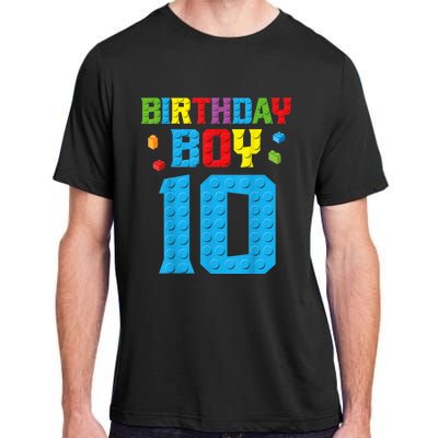 Master Builder 10th Birthday Boy Ten 10 Year Building Bricks Adult ChromaSoft Performance T-Shirt