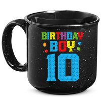 Master Builder 10th Birthday Boy Ten 10 Year Building Bricks 15oz Campfire Ceramic Mug