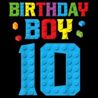 Master Builder 10th Birthday Boy Ten 10 Year Building Bricks 16 in Basic Backpack