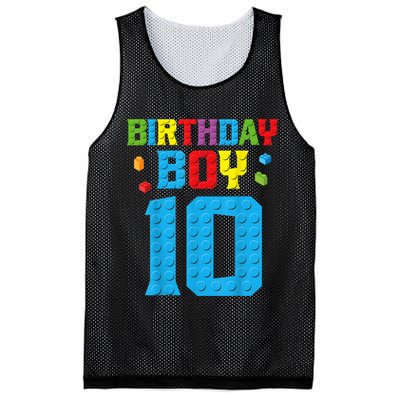Master Builder 10th Birthday Boy Ten 10 Year Building Bricks Mesh Reversible Basketball Jersey Tank