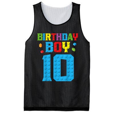 Master Builder 10th Birthday Boy Ten 10 Year Building Bricks Mesh Reversible Basketball Jersey Tank