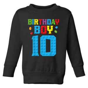 Master Builder 10th Birthday Boy Ten 10 Year Building Bricks Toddler Sweatshirt