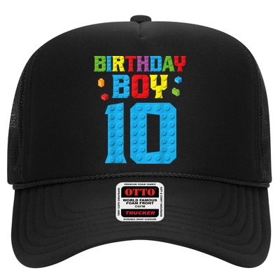 Master Builder 10th Birthday Boy Ten 10 Year Building Bricks Trucker Hat