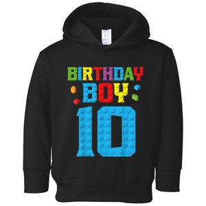 Master Builder 10th Birthday Boy Ten 10 Year Building Bricks Toddler Hoodie