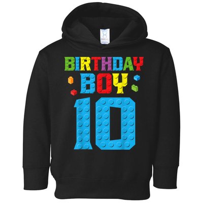 Master Builder 10th Birthday Boy Ten 10 Year Building Bricks Toddler Hoodie