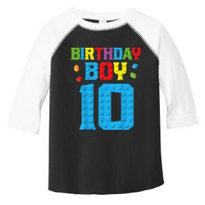 Master Builder 10th Birthday Boy Ten 10 Year Building Bricks Toddler Fine Jersey T-Shirt