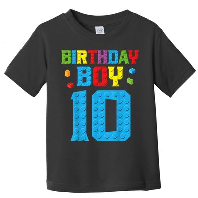 Master Builder 10th Birthday Boy Ten 10 Year Building Bricks Toddler T-Shirt