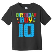 Master Builder 10th Birthday Boy Ten 10 Year Building Bricks Toddler T-Shirt