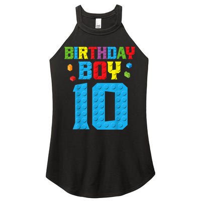 Master Builder 10th Birthday Boy Ten 10 Year Building Bricks Women's Perfect Tri Rocker Tank