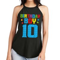 Master Builder 10th Birthday Boy Ten 10 Year Building Bricks Women's Perfect Tri Rocker Tank