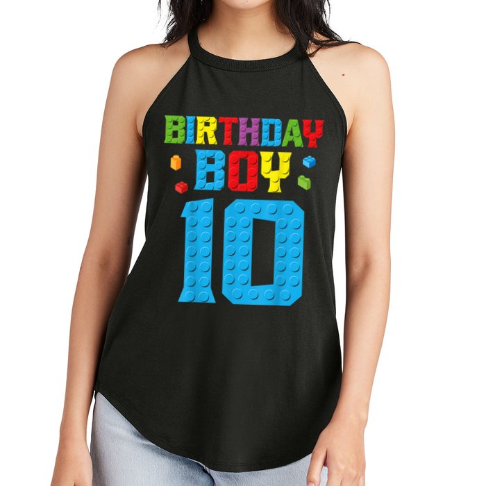 Master Builder 10th Birthday Boy Ten 10 Year Building Bricks Women's Perfect Tri Rocker Tank