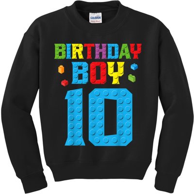 Master Builder 10th Birthday Boy Ten 10 Year Building Bricks Kids Sweatshirt