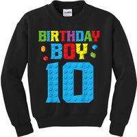 Master Builder 10th Birthday Boy Ten 10 Year Building Bricks Kids Sweatshirt