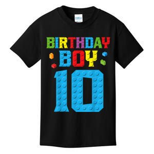 Master Builder 10th Birthday Boy Ten 10 Year Building Bricks Kids T-Shirt