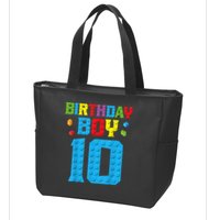 Master Builder 10th Birthday Boy Ten 10 Year Building Bricks Zip Tote Bag