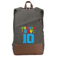Master Builder 10th Birthday Boy Ten 10 Year Building Bricks Cotton Canvas Backpack