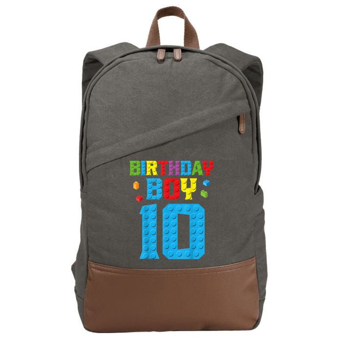 Master Builder 10th Birthday Boy Ten 10 Year Building Bricks Cotton Canvas Backpack