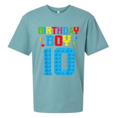 Master Builder 10th Birthday Boy Ten 10 Year Building Bricks Sueded Cloud Jersey T-Shirt